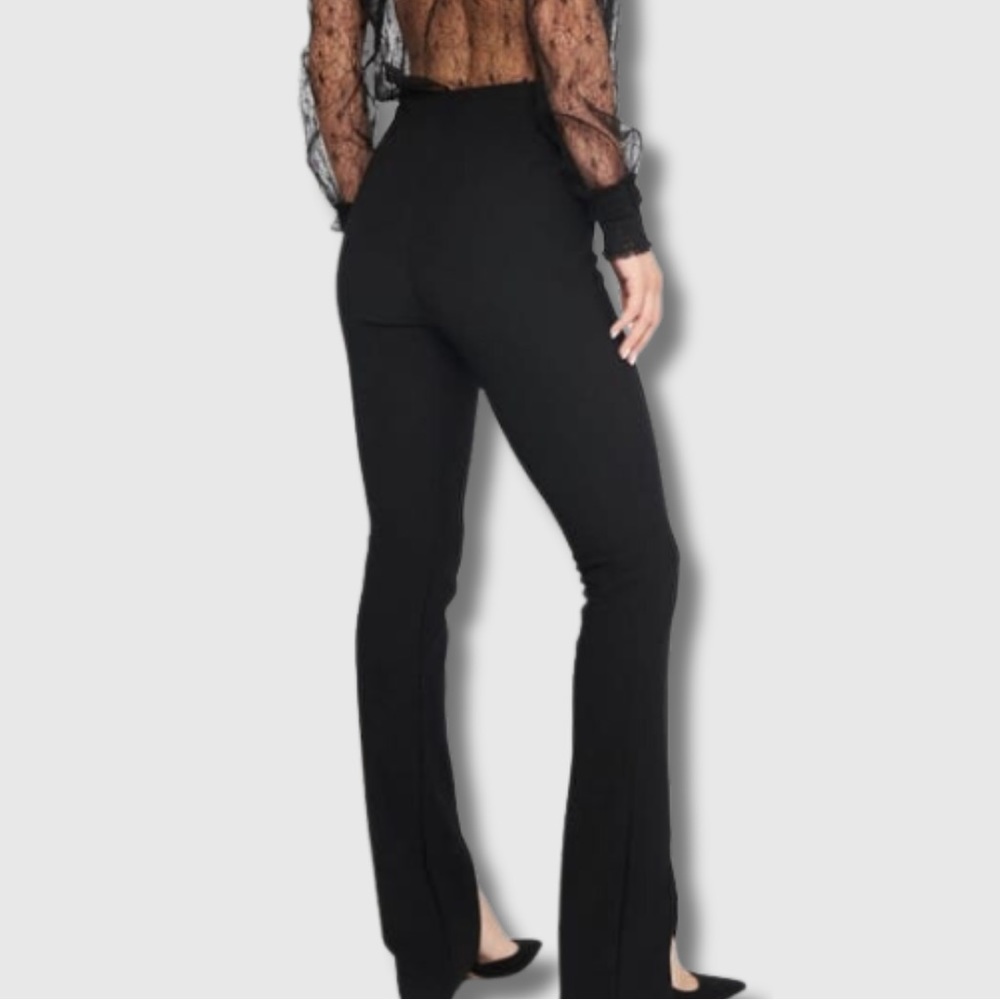 Zara Black High Rise Flared Split Hem Pants Sz. Medium - Picture 7 of 9